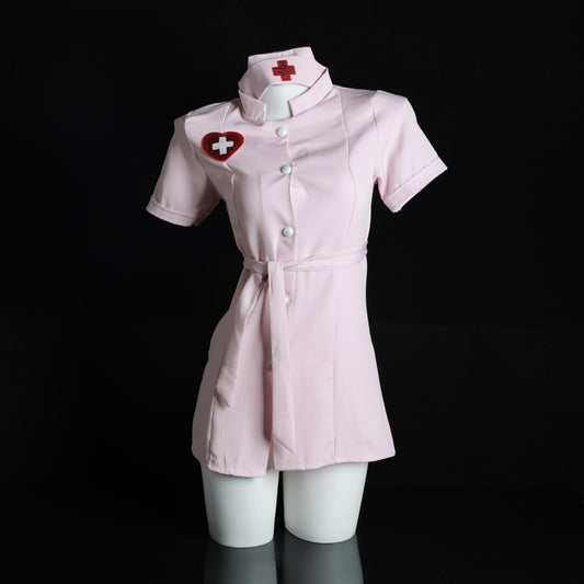 LS Sexy Nurse Outfit Sexy Lingerie Temptation Hot Solid Color Short Skirt Cosplay Bed Outfit 8059