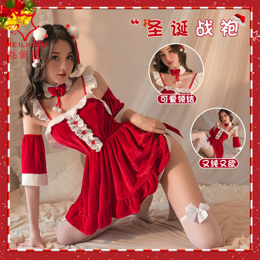 Fun Christmas Dress Women's Cute Backless Halloween Lovely Girl Sling dress suit Sexy Pure 2044