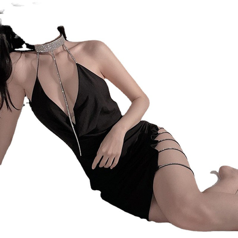 2311 Black Nightclub Hip Uniform Temptation Secretary Outfit Strap Female Sexy Lingerie Foreign Trade Large Size Spot Wholesale