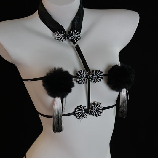 LS Sexy Lingerie Pure Desire No-Take-Off Pajamas Uniform Sm Strap See-Through Set Bundle Qq8240