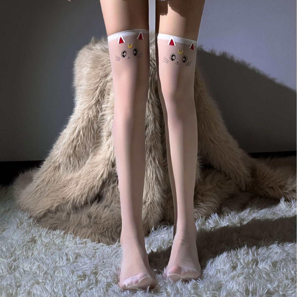 LS Sex Stockings Hand Tear Stockings Sexy Pure Desire Temptation Curis Curis Cute Cat Stacked Socks