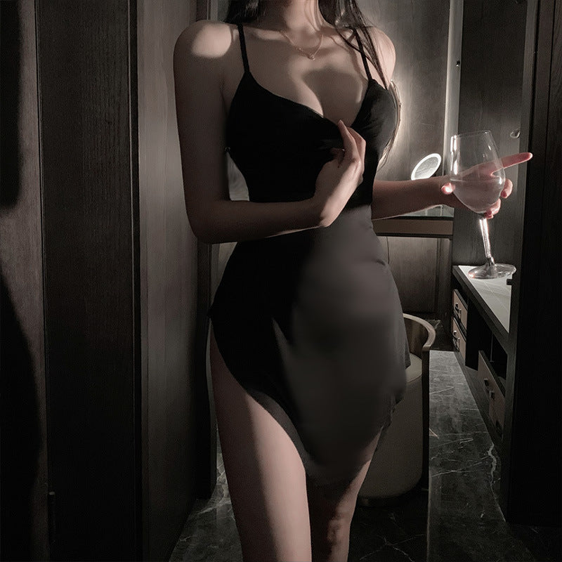 LS Sexy Lingerie Sexy Emotional Stepmother Skirt Pure Desire Suspender Hip Skirt Couple Fun Pajamas 8094