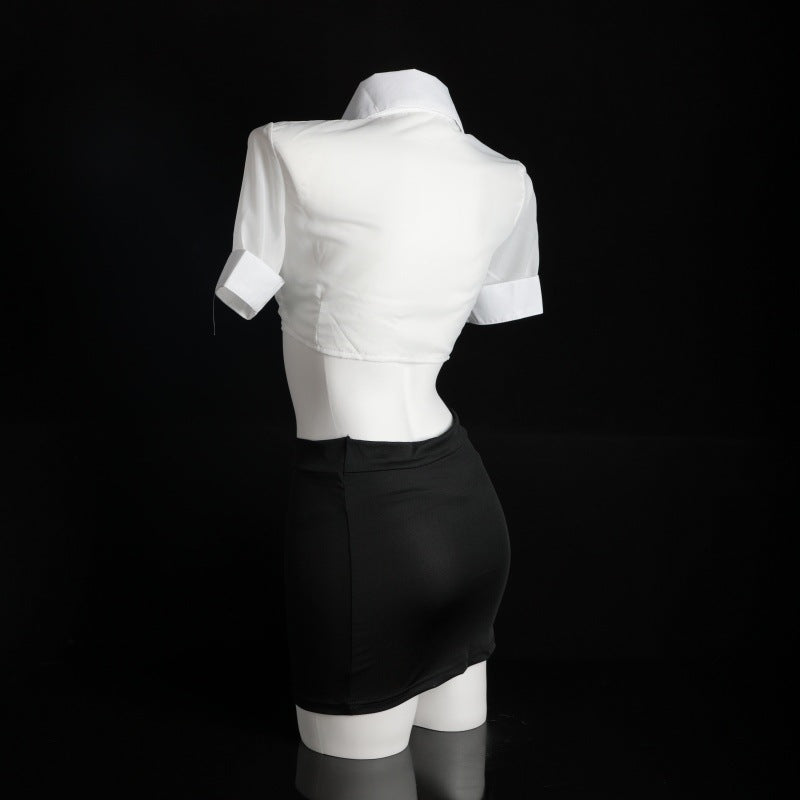 LS Sexy Lingerie Sexy Uniform Ol Secretary Outfit Tight Temptation Passion Suit Role Play 9105