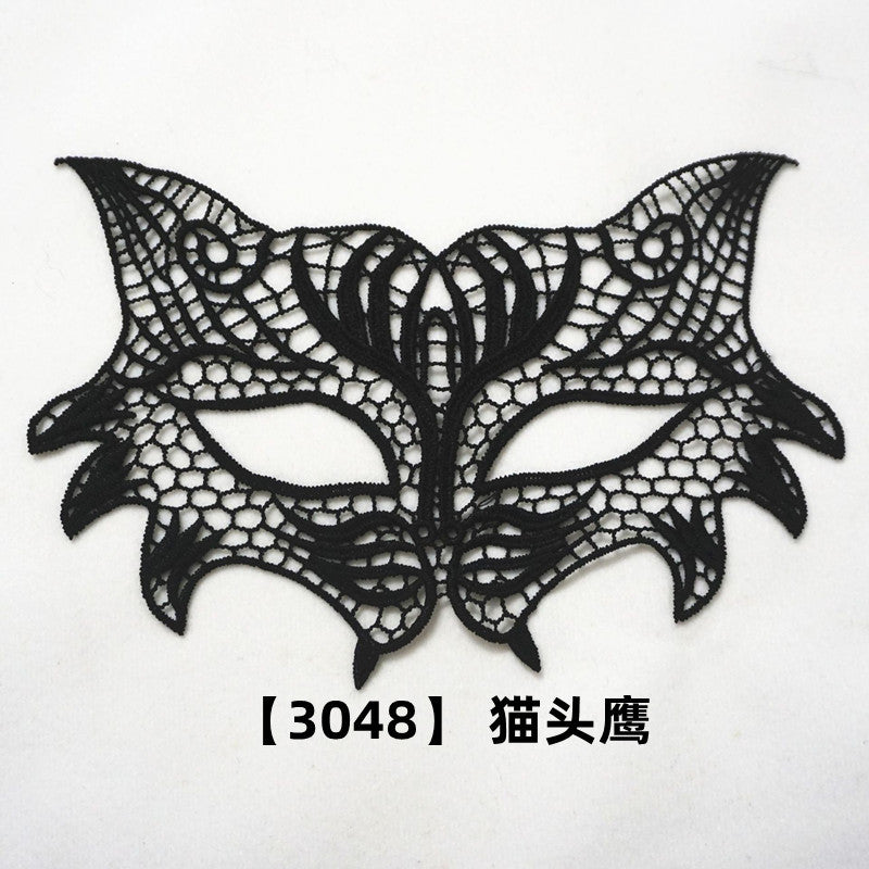 Factory Direct Sales Black Queen Sexy Lace Eye Mask Fashion Theme Prom Party Mask Halloween Christmas