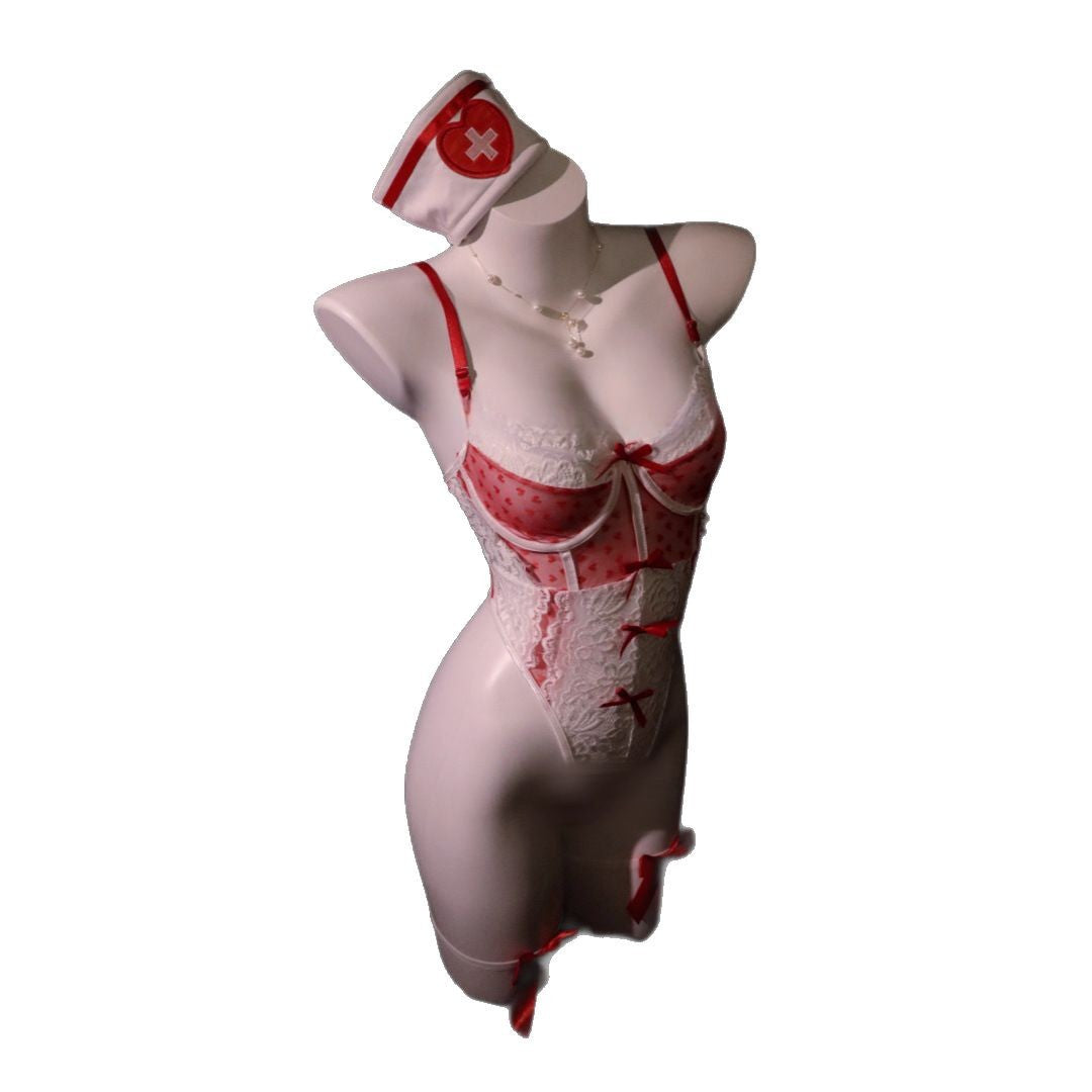 Love is like sexy underwear saints nurse sexy conjoined bow vest devil pure desire net gauze sweet 5105