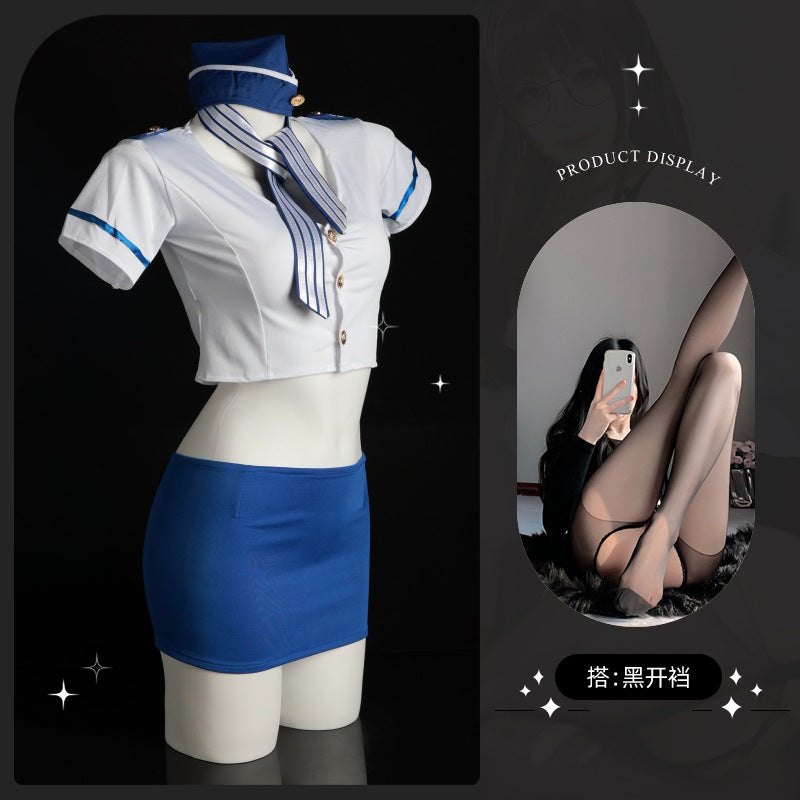 LS Sentice Underwear Uniform JK suit Temptation Uniform Stewardess Sailor suit Women Pleated Skirt 8193