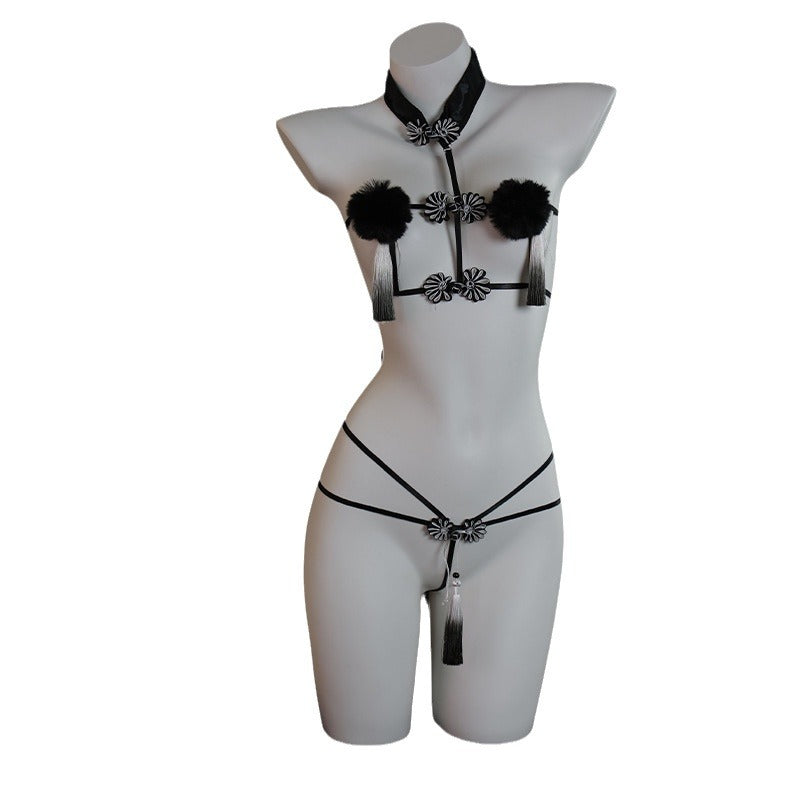 LS Sexy Lingerie Pure Desire No-Take-Off Pajamas Uniform Sm Strap See-Through Set Bundle Qq8240