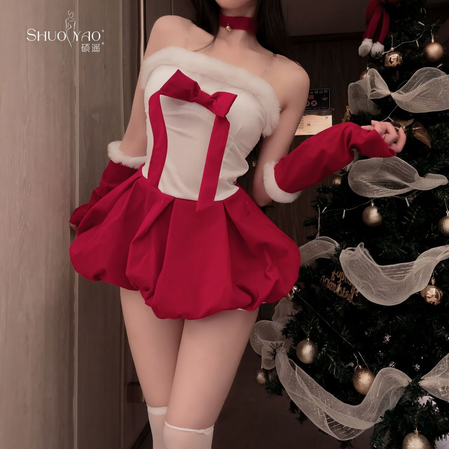 Shuo Yao sexy lingerie sexy Christmas shirt cute bunny dress new year party dress 012