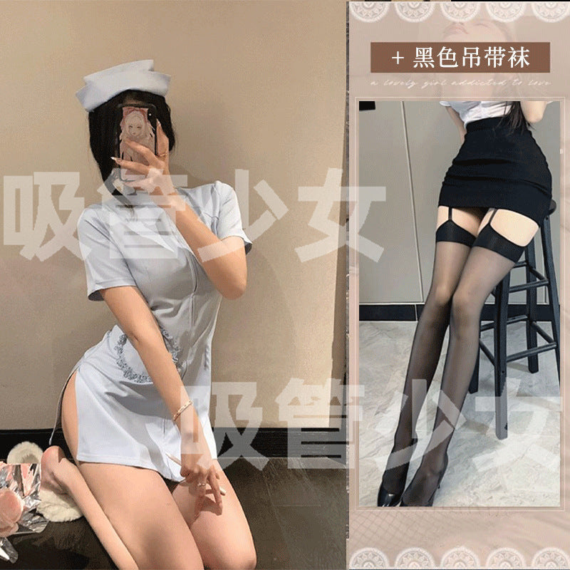 Straw Girl Sexy Lingerie Nurse Sexy Nurse Skirt Zipper Miniskirt Halloween Cosplay 1172