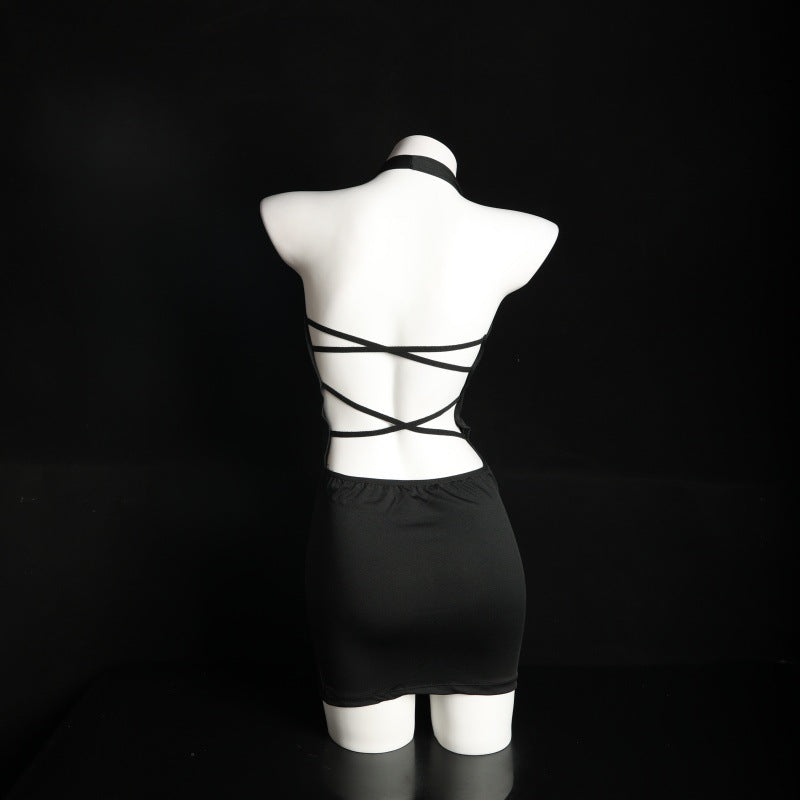 LS Sexy Lingerie No Need to Take Off Nightgown Uniform Temptation Boyfriend Shirt Pure Desire Secretary Temptation 8225