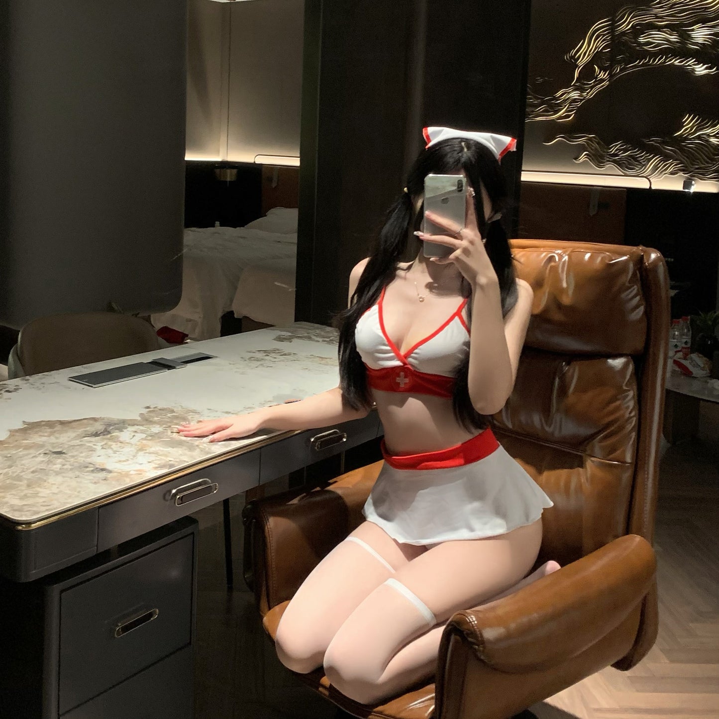 LS Sexy Lingerie Sexy Uniform Temptation Pajamas Pure Desire Small Breasts Big Sweetheart Nurse Uniform 8632