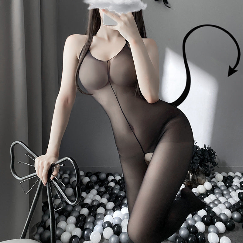 Ying sexy underwear Dew sexy passion suit uniform temptation transparent release-free Siamese stockings net stockings wholesale