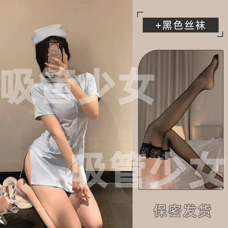 Straw Girl Sexy Lingerie Nurse Sexy Nurse Skirt Zipper Miniskirt Halloween Cosplay 1172