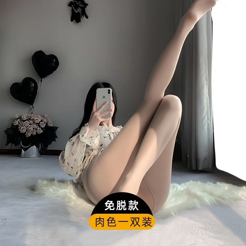 LS Sexy Silk Stockings Light Leg Artifact for Women Autumn and Winter High Breakthrough Black Silk Tearable Leggings Pantyhose 1004