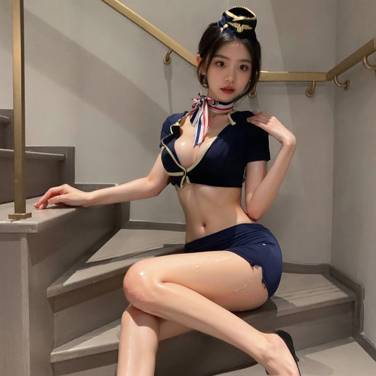 LS Sexy Underwear Products Sexy Uniform Temptation Pajamas Pure Desire Small Chest Big Stewardess Uniform