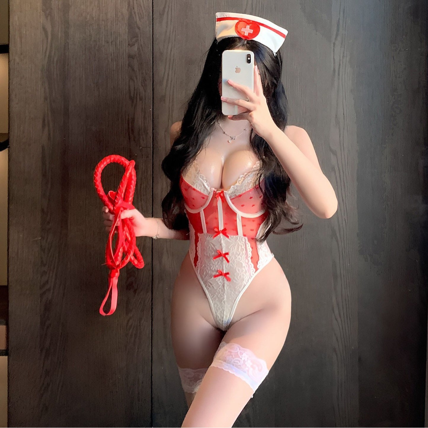 Love is like sexy underwear saints nurse sexy conjoined bow vest devil pure desire net gauze sweet 5105