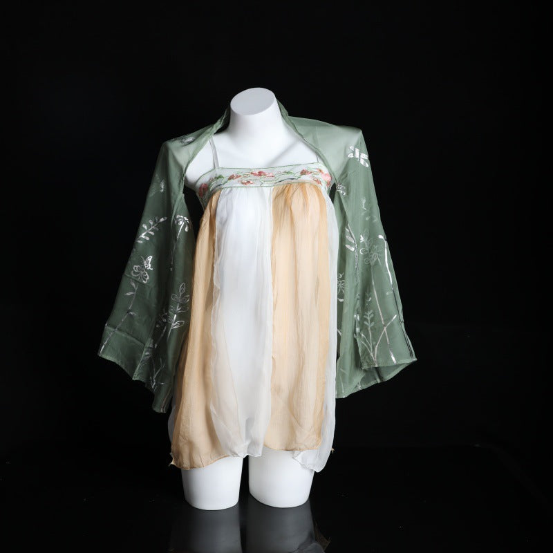 LS Perspective Sexy Ancient Dance Maid Uniform Temptation Pure Desire Hanfu Suit Ancient Style Dunhuang Underwear Uniform