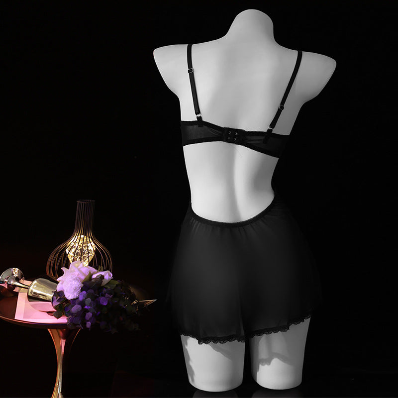 LS Sexy Underwear Sexy Sling Lace Tempting Nightdress Hot Perspective Uniform Attractive Pajamas 8619