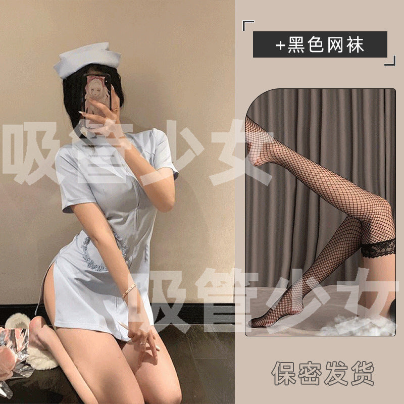Straw Girl Sexy Lingerie Nurse Sexy Nurse Skirt Zipper Miniskirt Halloween Cosplay 1172