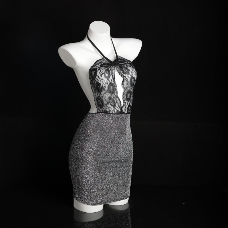 LS Sexy Lingerie Sexy Temptation Halter Neck Hip Skirt Uniform Temptation Suit Nightclub Outfit Secretary Outfit