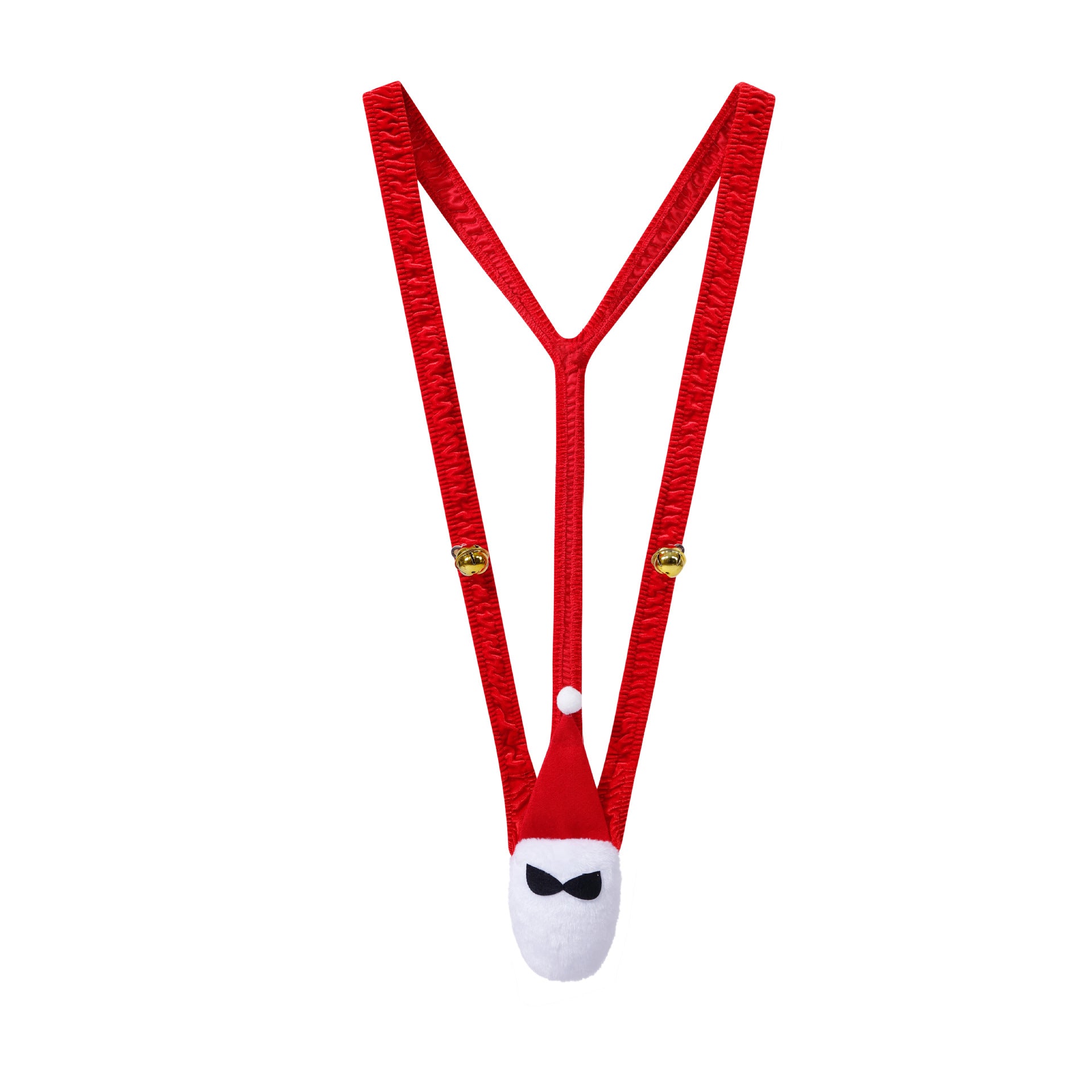 Men's Christmas sexy underwear snowman reindeer gift with bells thong adjustable size