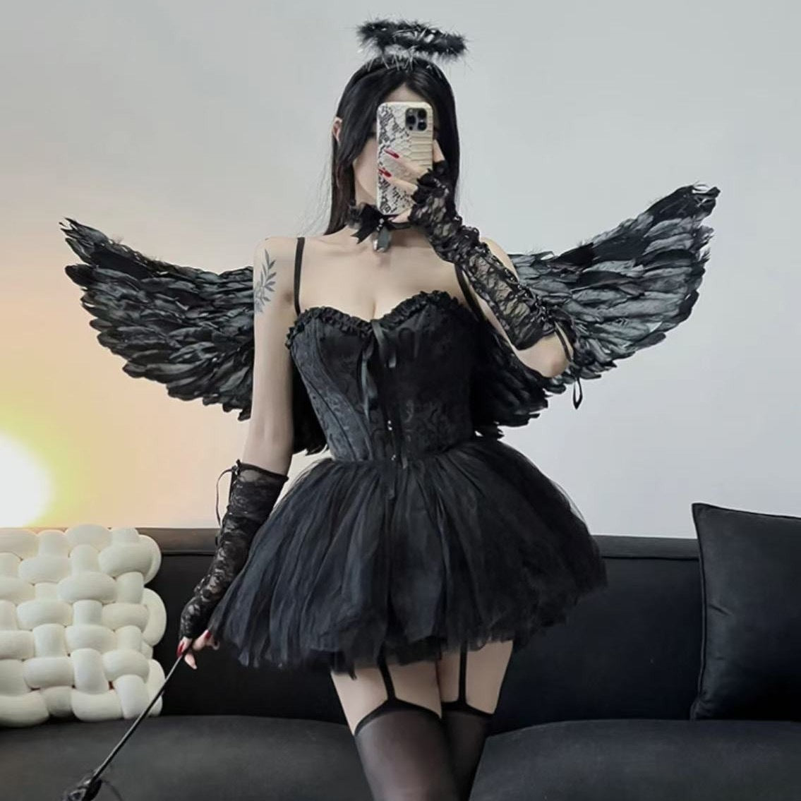 Sexy Underwear Pure Wish Robe Temptation Free Sexy Halloween Devil Angel Costume cosplay Dress Daifa