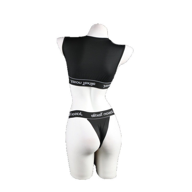 LS Sexy Underwear Anime Two-Piece Swimsuit Feminine No-Take-Off Student Tight Sports Suit