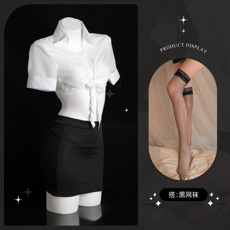 LS Sexy Lingerie Sexy Uniform Ol Secretary Outfit Tight Temptation Passion Suit Role Play 9105