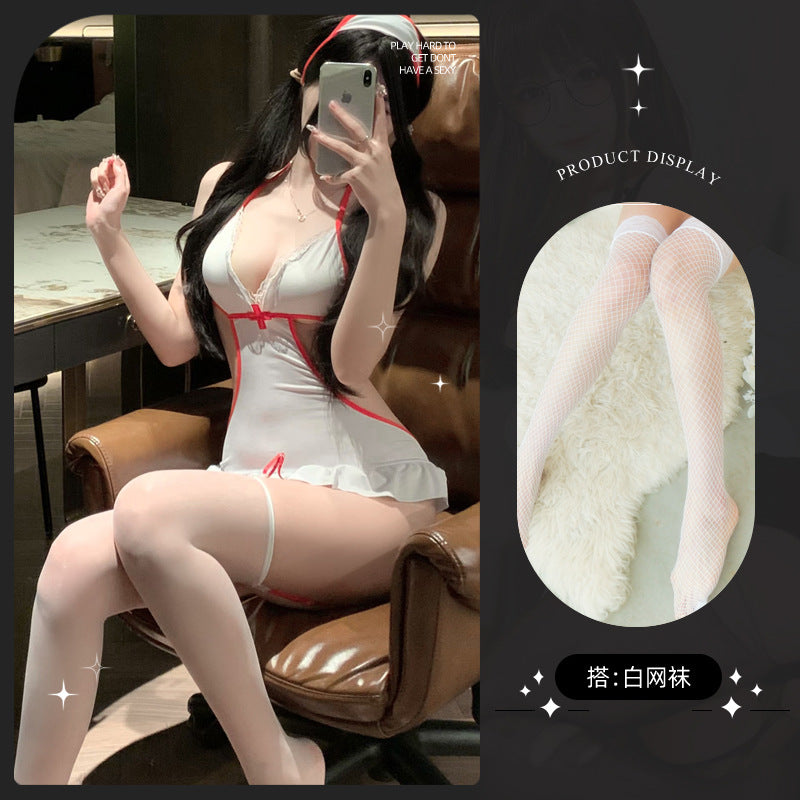 LS Sexy Underwear Products Sexy Uniform Temptation Pajamas Pure Desire Small Chest Large Gentle Small Nursewear