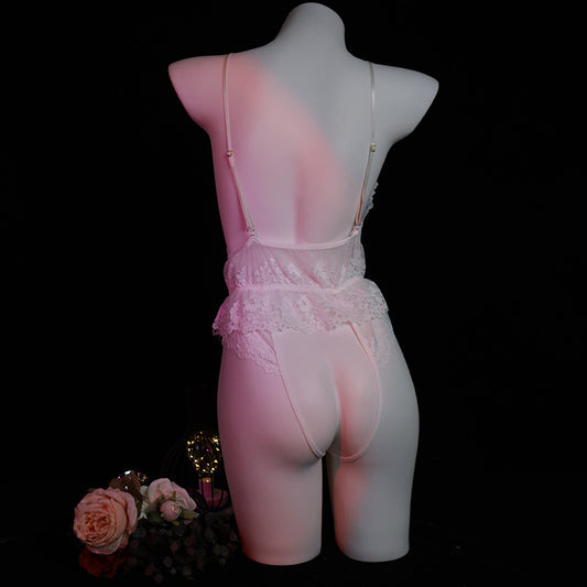 LS Sexy Underwear Women's Sexy Uniform Temptation Pure Desire Small Chest Show Big Free Lace Body Clothes 8183