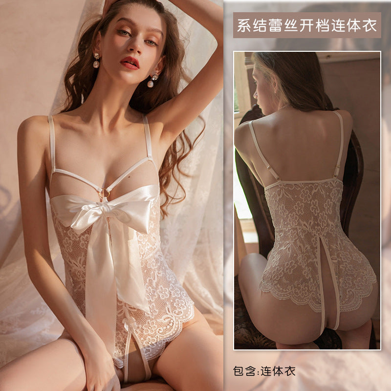 Xin Ying Sexy Underwear Sexy Flirting Bow Tight Jaysuit Passion Open File Temptation Pajamas Female 5333