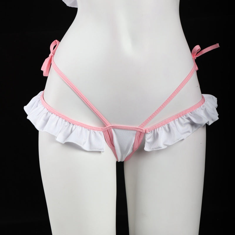 LS Sexy Lingerie Pure Desire Student Outfit Sexy Hollow Bow Backless Couple Flirting Uniform 9243