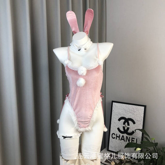 Zhixin sexy lingerie role-playing bunny Christmas costume seductive one-piece tight uniform open crotch suit 8032