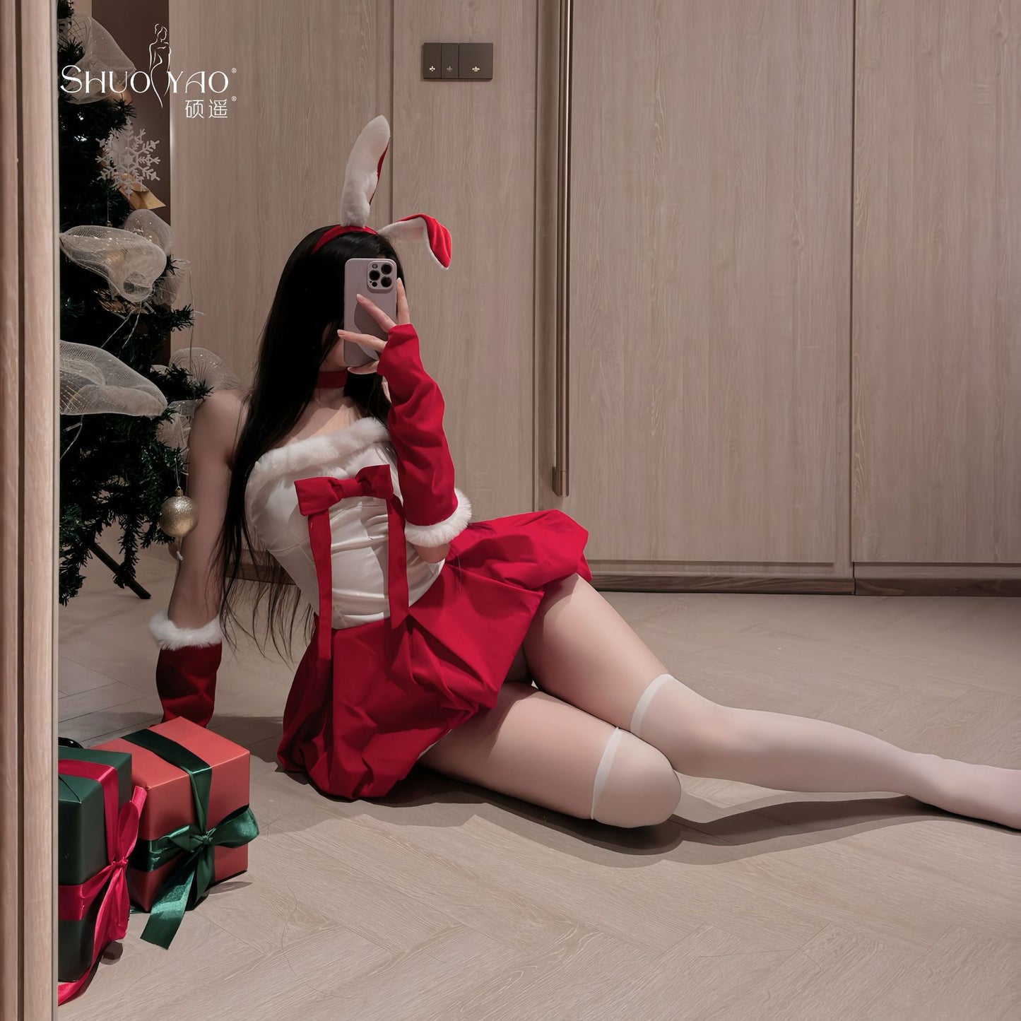 Shuo Yao sexy lingerie sexy Christmas shirt cute bunny dress new year party dress 012