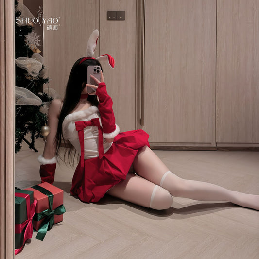 Shuo Yao sexy lingerie sexy Christmas shirt cute bunny dress new year party dress 012