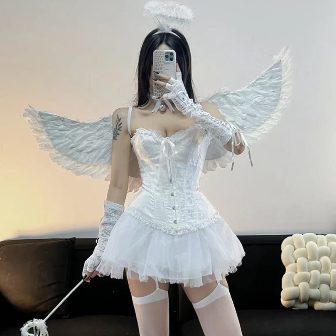 Sexy Underwear Pure Wish Robe Temptation Free Sexy Halloween Devil Angel Costume cosplay Dress Daifa