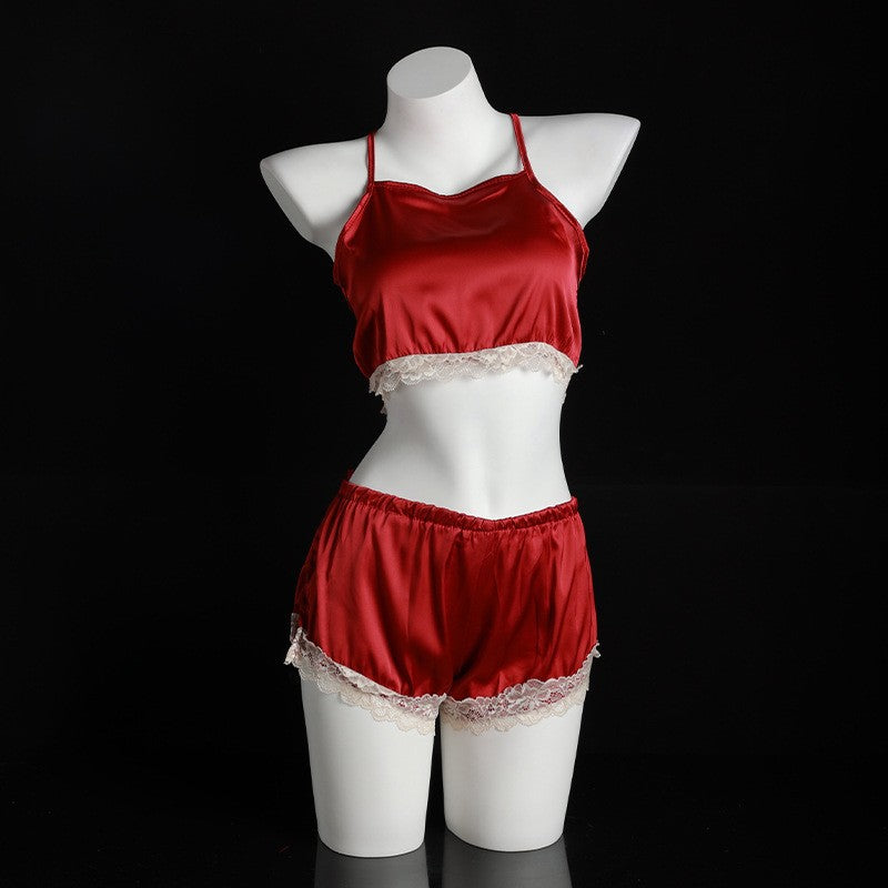 LS Sexy Underwear Women's Sexy Uniform Temptation Pajamas Small Chest Large Sexy Backless Two-piece 9093