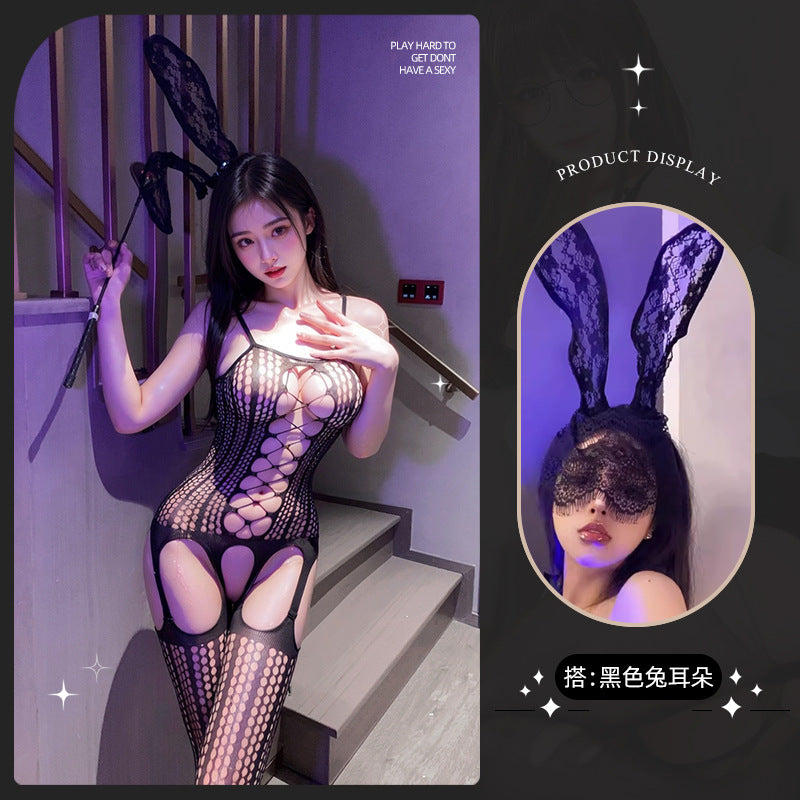 LS Sexy Lingerie Sexy Uniform Temptation Pajamas Pure Desire Small Breasts Show Big Hollow Perspective Net Clothes 1090