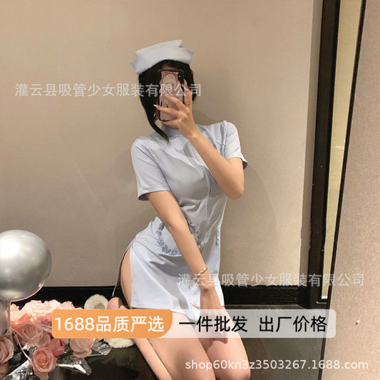 Straw Girl Sexy Lingerie Nurse Sexy Nurse Skirt Zipper Miniskirt Halloween Cosplay 1172