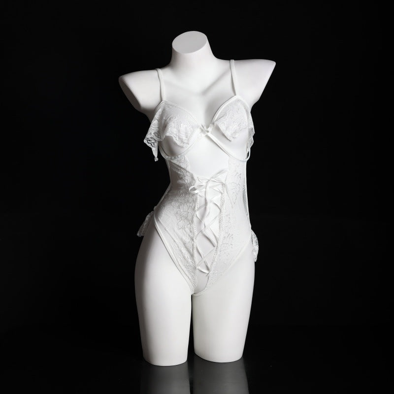 LS Sexy Lingerie Sexy Small Breasts Revealing Big Retro Cheongsam Uniform Perspective Temptation Breast Exposing Passion Suit