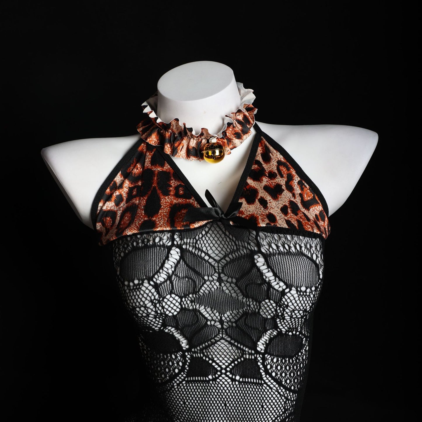 LS Sexy Lingerie Uniform Temptation Bunny Girl Outfit Sexy Passionate Provocative See-through Leopard Print Bodysuit