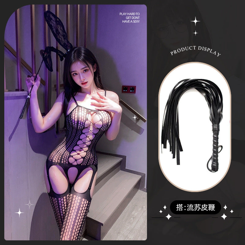 LS Sexy Lingerie Sexy Uniform Temptation Pajamas Pure Desire Small Breasts Show Big Hollow Perspective Net Clothes 1090