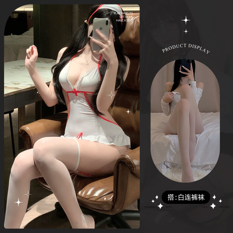 LS Sexy Underwear Products Sexy Uniform Temptation Pajamas Pure Desire Small Chest Large Gentle Small Nursewear