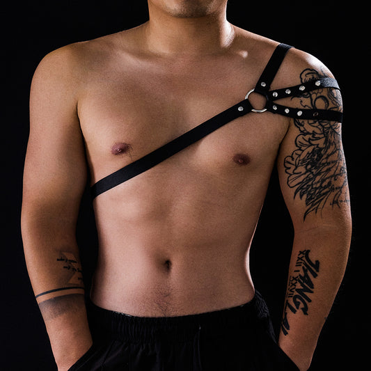 European and American fashion personality punk bound shoulder strap men's trendy Sexy Halloween body chain cross-border men's body jewelry