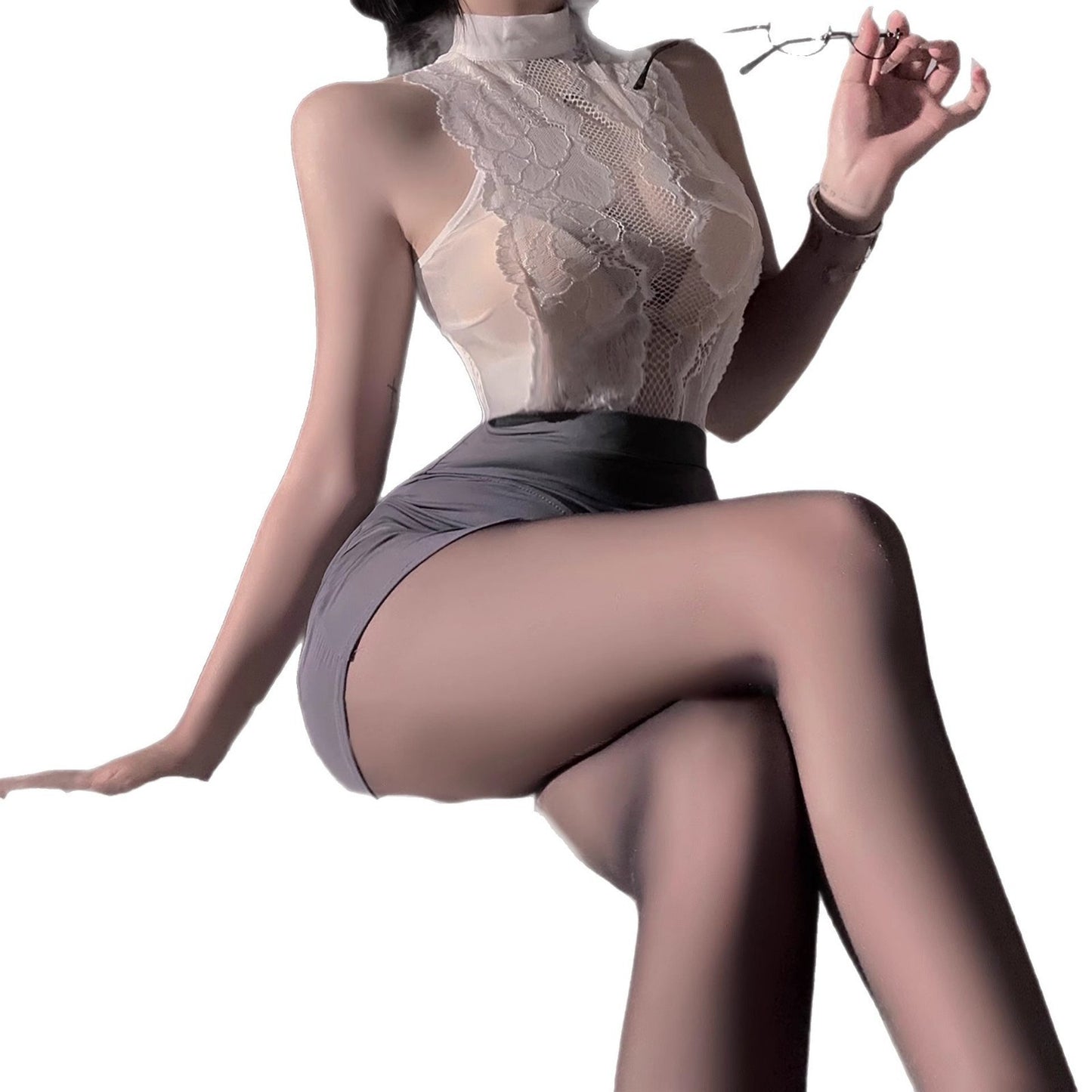 Ying Sexy Lingerie Qqny Pure Desire Secretary Lace Sleeping Clothes Women's Hip Dress Uniform Passion suit