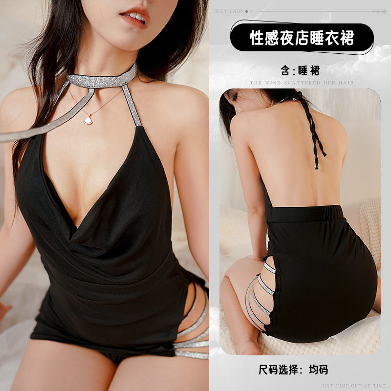 Sexy Underwear Temptation Nightclub Wrap Hip Skirt Uniform Bed Temptation Passion Free to Take off the open file Sao tease supplies suit