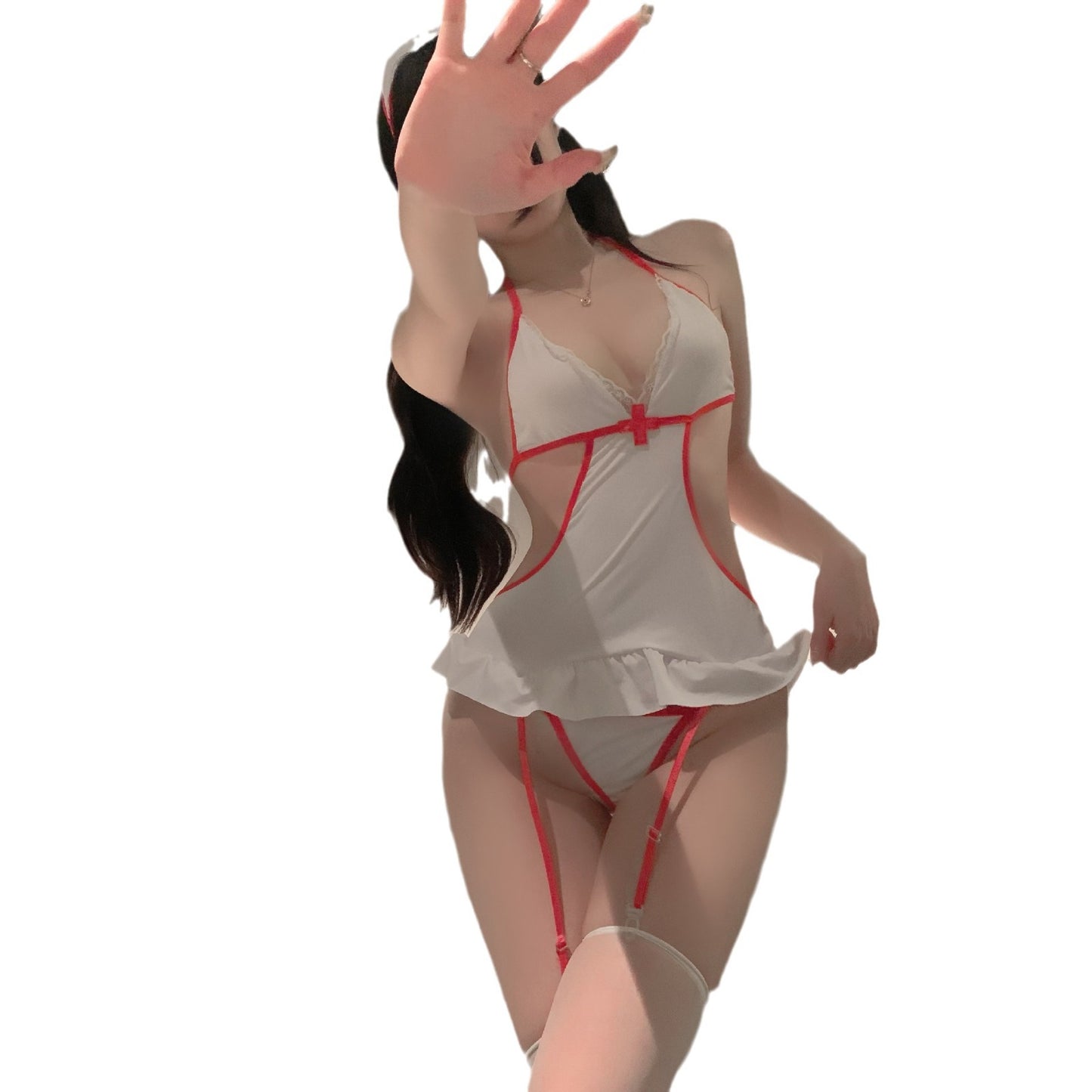 LS Sexy Underwear Products Sexy Uniform Temptation Pajamas Pure Desire Small Chest Large Gentle Small Nursewear