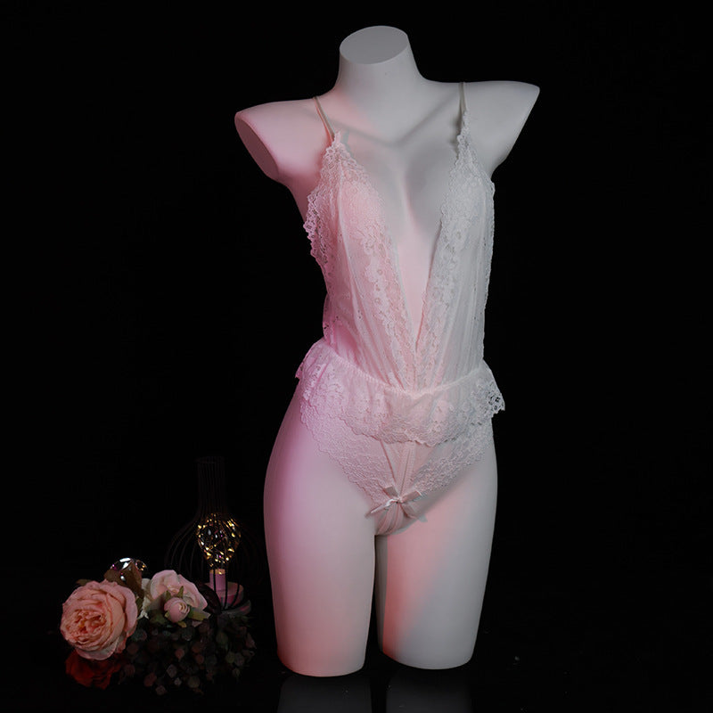 LS Sexy Underwear Women's Sexy Uniform Temptation Pure Desire Small Chest Show Big Free Lace Body Clothes 8183