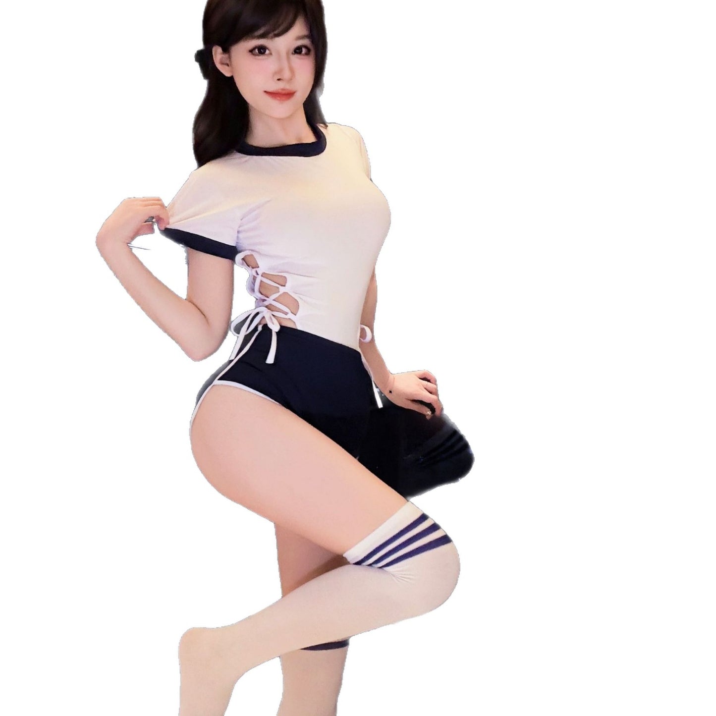 LS Sexy Lingerie Japanese Campus Sports Gymnastics One-Piece Two-Dimensional Cute Sexy Pure Desire Swimsuit