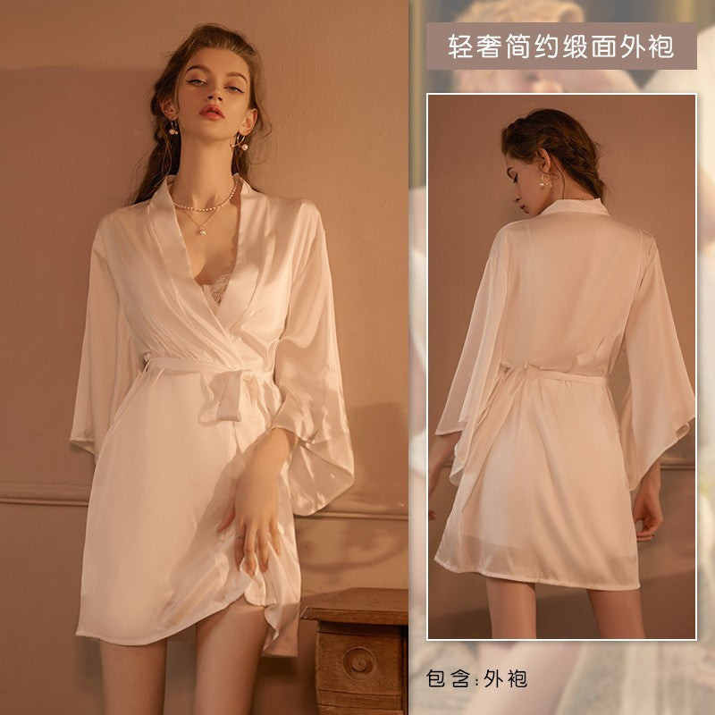 3069 Ying Sexy Home Wear Women's Summer Light Luxury Pure Desire Pajamas Simple Ice Silk Sling Set